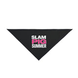 Slam Pig Summer Pet Bandana | Pink Text Triangle Dog Bandana