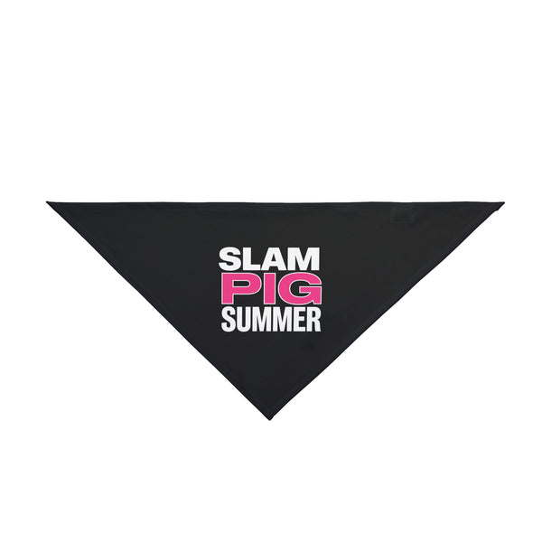 Slam Pig Summer Pet Bandana | Pink Text Triangle Dog Bandana