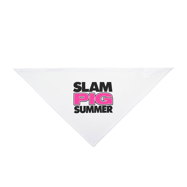 Slam Pig Summer Pet Bandana | Pink Text Triangle Dog Bandana