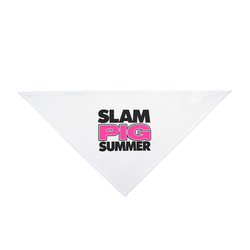 Slam Pig Summer Pet Bandana | Pink Text Triangle Dog Bandana