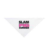 Slam Pig Summer Pet Bandana | Pink Text Triangle Dog Bandana